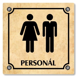 WC společné, personál, 148x148mm, pergamen, Kansas